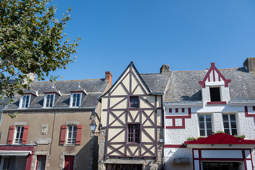 Charming picturesque town in Brittany, France