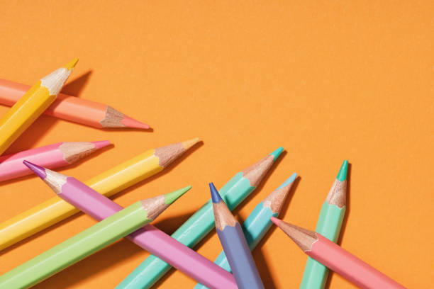 istock Colored Pencils background corner border. Back to School 1494341865