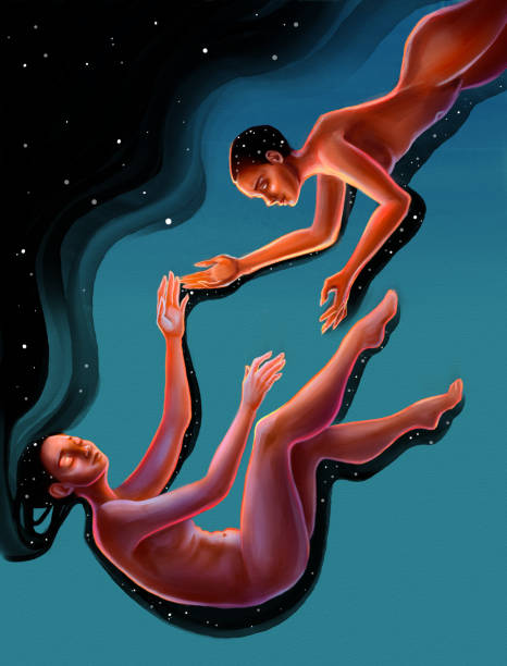 istock A girl saving and supporting falling girl. Hand drawn digital illustration 1494344521