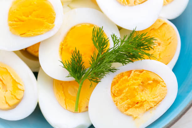 istock Boiled sliced egg, food photo 1494344697
