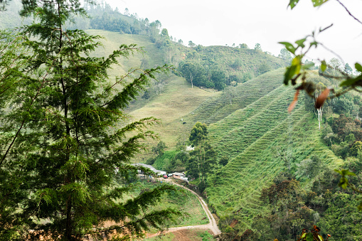 Landscape photo of the mountainous countryside of El Retiro, Antioquia, Colombia
