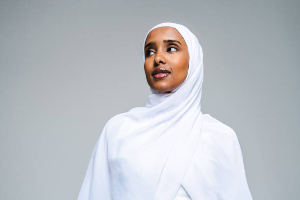 istock Beautiful arab middle-eastern woman with traditional abaya in studio 1494349017