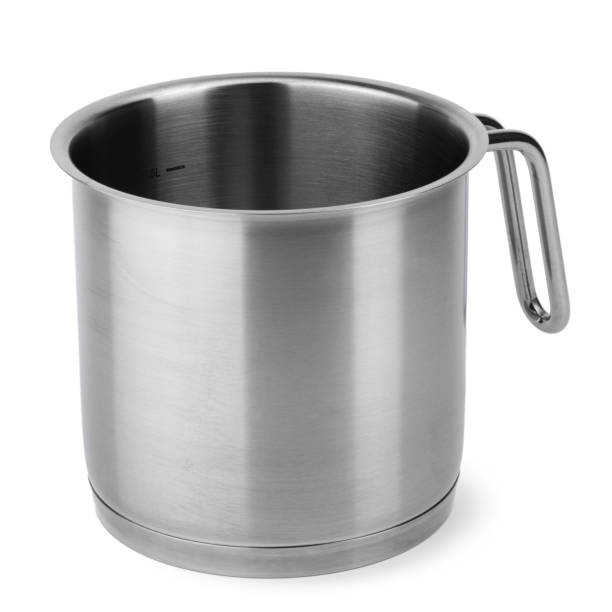 istock Stainless steel milk boiler jug isolated on white 1494350016