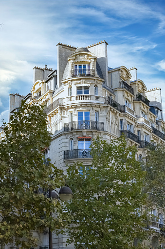 Paris, beautiful Haussmann facades in a luxury area of the capital, avenue de Breteuil