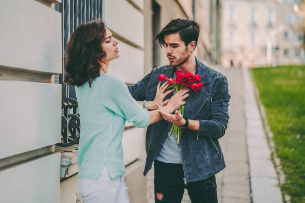 istock Young couple arguing outside 1494356397