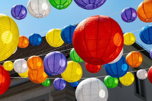 istock colorful lanterns in a city with view from below 1494356728