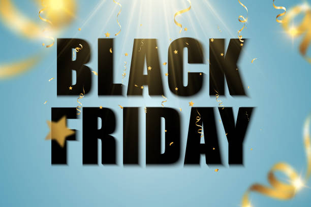 istock Illustration of black friday sale banner on background.Advertising template. 1494359587