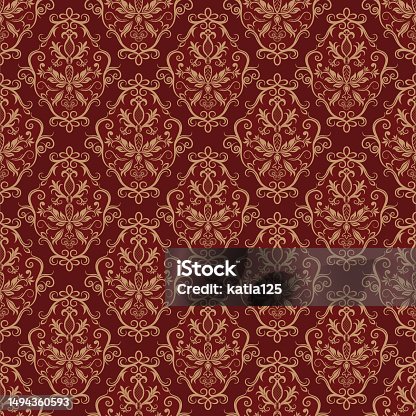 istock Elegant damask wallpaper 1494360593