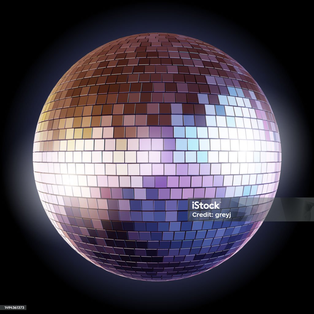 Discobal Staander Disco Ball Isolated On Dark Background Stock Illustration - Download ...