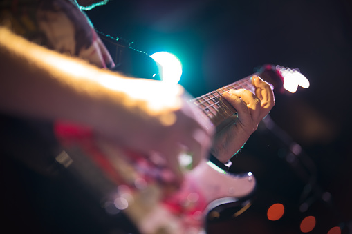 Musicians on stage performing