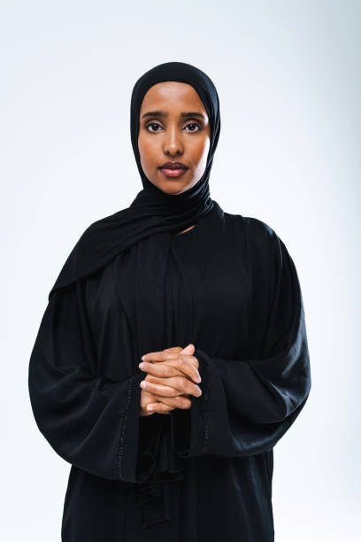 istock Beautiful arab middle-eastern woman with traditional abaya in studio 1494365883