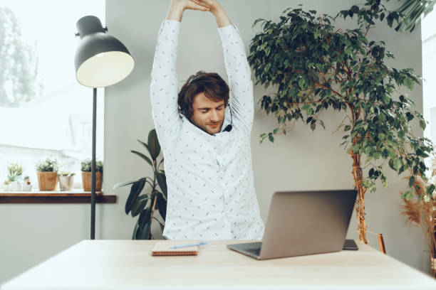 istock Young caucasian businessman holding video call with clients partners 1494366705