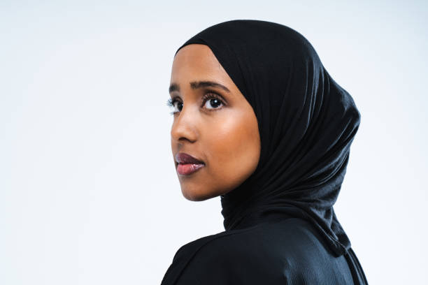 istock Beautiful arab middle-eastern woman with traditional abaya in studio 1494367841