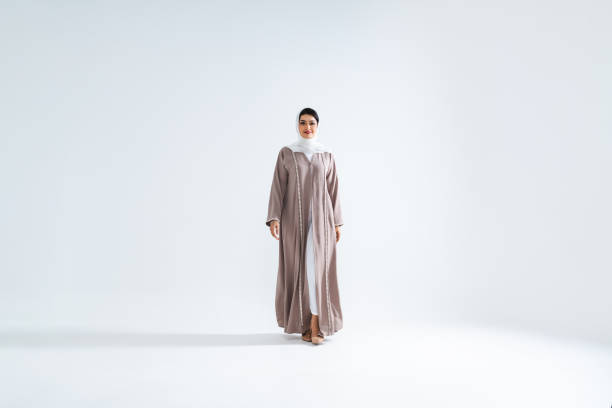 istock Beautiful arab middle-eastern woman with traditional abaya in studio 1494367868