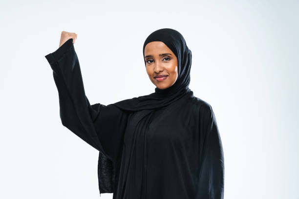 istock Beautiful arab middle-eastern woman with traditional abaya in studio 1494371692