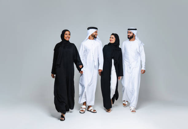istock Beautiful arab middle-eastern woman with traditional abaya in studio 1494372809