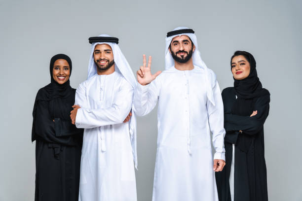 istock Beautiful arab middle-eastern woman with traditional abaya in studio 1494375274