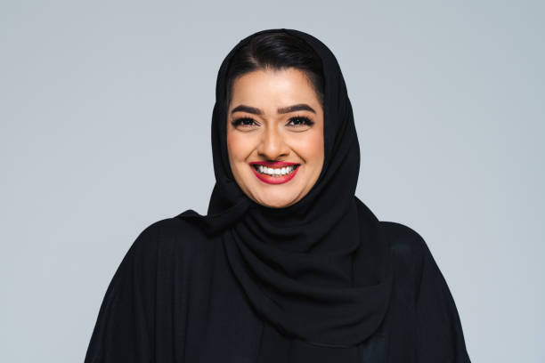 istock Beautiful arab middle-eastern woman with traditional abaya in studio 1494375423