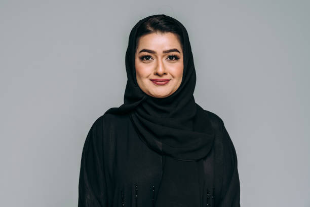 istock Beautiful arab middle-eastern woman with traditional abaya in studio 1494375465