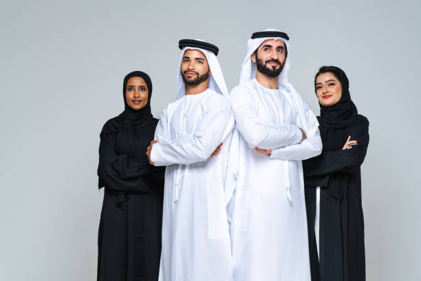 istock Beautiful arab middle-eastern woman with traditional abaya in studio 1494376795