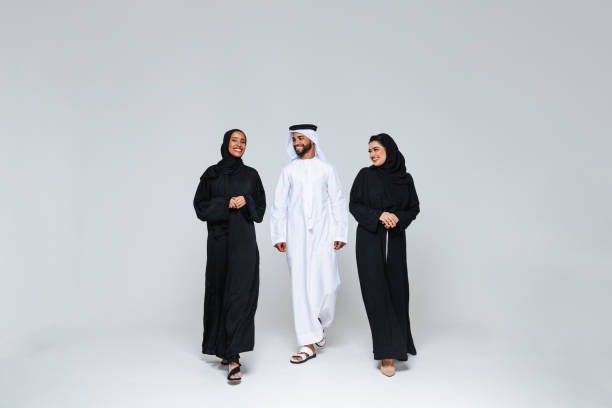 istock Beautiful arab middle-eastern woman with traditional abaya in studio 1494377132