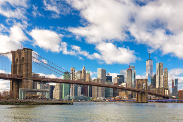 istock Brooklyn bridge and Manhattan at sunny day 1494377210