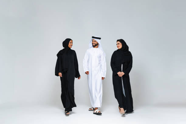 istock Beautiful arab middle-eastern woman with traditional abaya in studio 1494377323