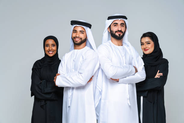 istock Beautiful arab middle-eastern woman with traditional abaya in studio 1494377377