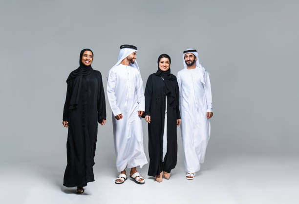 istock Beautiful arab middle-eastern woman with traditional abaya in studio 1494377416