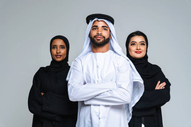 istock Beautiful arab middle-eastern woman with traditional abaya in studio 1494377460