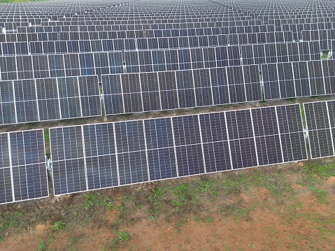 Arial photo of a small solar farm