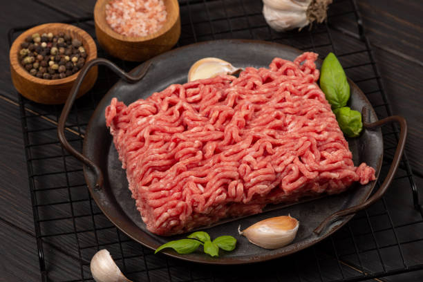 istock Raw homemade minced meat on a tin plate 1494384135