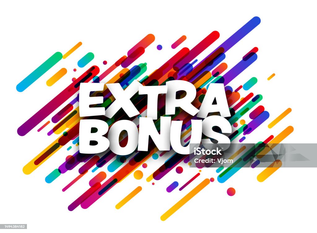 Extra Bonus Extra Bonus Sign Over Colorful Brush Strokes Background Stock ...