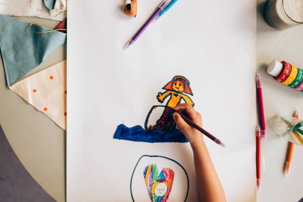 istock A From Above View Of An Unrecognizable Cute Child Drawing 1494406202