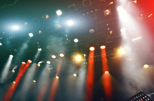 istock ceiling spotlights working during the show, musical concert 1494414740