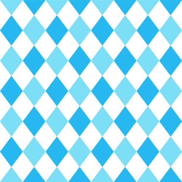 oktoberfest-rautentextur für geschenkpapier, tischdecke. nahtloses oktoberfestmuster mit blauen rauten. - traditional sport sports flag golf flag golf stock-grafiken, -clipart, -cartoons und -symbole