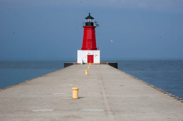 istock Menominee North Pier Light Station - Looking Down Breakwater 1494433933