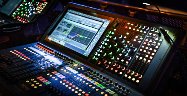 istock Professional sound and volume adjusting mixer control 1494438008