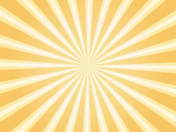 Vector illustration of Concentrated line background material of the image of shining sun rays with a sense of transparency_yellow orange