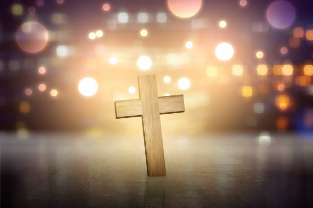크리스티앙 교차 - applauding cross cross shape jesus christ 뉴스 사진 이미지