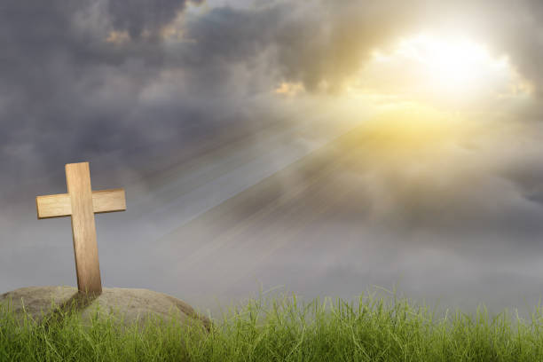 istock Christian Cross on the field 1494440372
