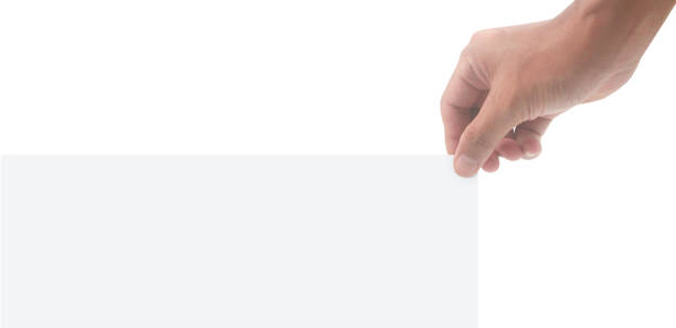 istock Hands holding paper blank for  letter paper 1494440422