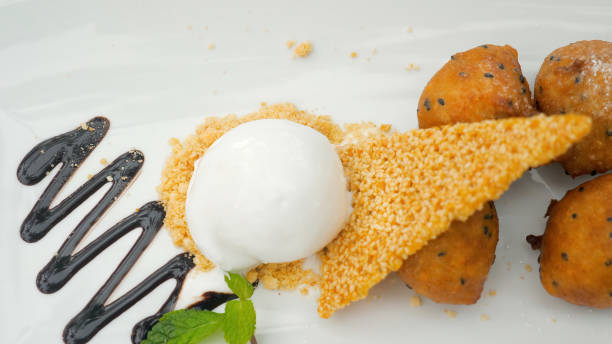 istock A beautiful dessert serving in the restaurant - melted ice cream 1494444191