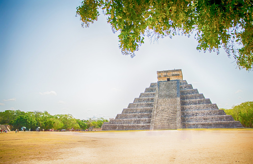Mayan Temple pyramid Chichen Itza in Yucatan, Mexico