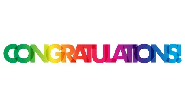 Vector illustration of Congratulations  Word On White Background