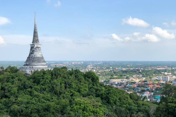 istock Looking view landscape Pagoda on the mountain sky with clouds background. 1494449857
