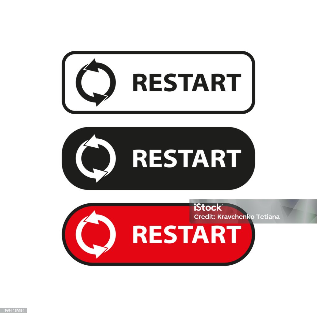Restart Button For Restarting Computer Refresh And Reboot Button For ...