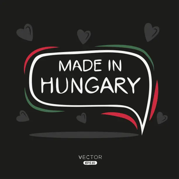 Vector illustration of Made in Hungary.