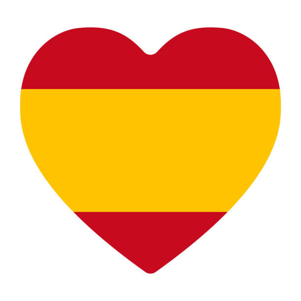 Flag of Spain in shape. Spanish flag in shape. Flag of Spain in shape. Spanish flag in shape. hispanic day stock illustrations