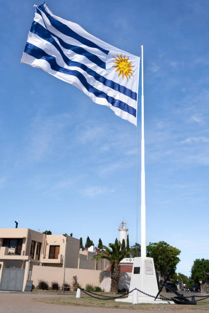 flagge der orientalischen republik uruguay. - oriental republic of uraguay stock-fotos und bilder